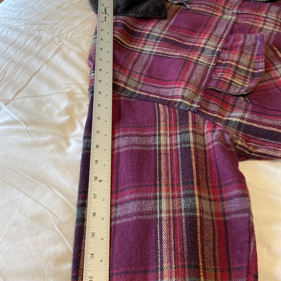 No Fear Men’s Heavy Duty Zip up Flannel SZ M Y2K Cotton, Burgundy, Blk Tartan EC - Picture 9 of 10